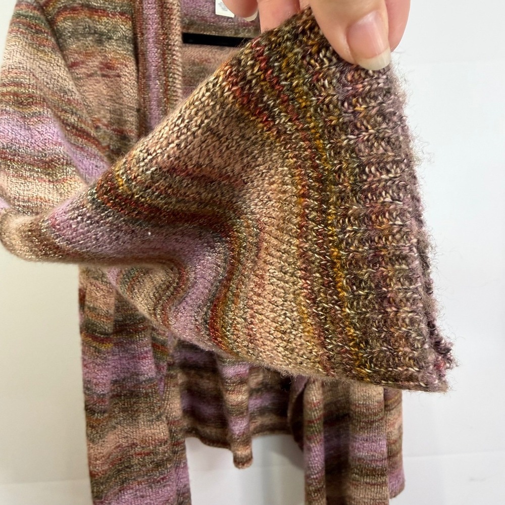Ruby Rd. Woman Multicolor Striped Knit Waterfall Cardigan Sweater 2X‎ - Picture 4 of 7